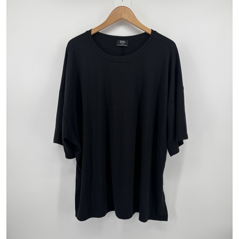 Dressed in LaLa Lex Ribbed Shirt Sz 1X Oversized Tunic Stretchy Relaxed Lounge